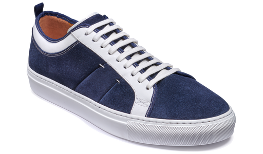 Greg - Camoscio Navy / Vitello Bianco