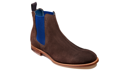 Hopper - Choc Suede / Navy Elastic