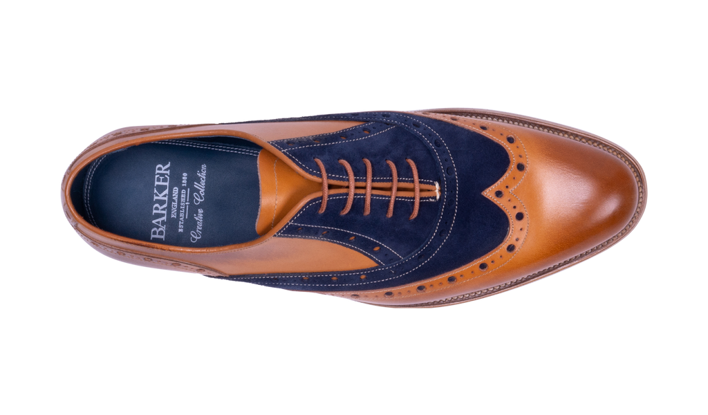 Abingdon Becerro cedro/gamuza azul marino Barker Shoes Europe