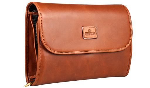 Selkirk – Hanging Wash Bag Brown Oiled Pull-Up