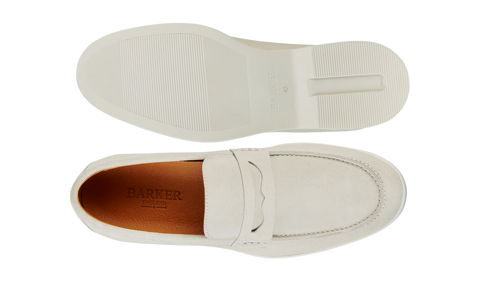 Santiago - White Suede White Sole