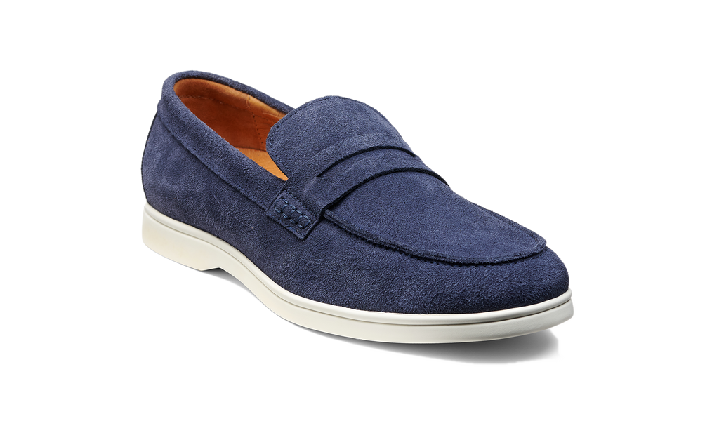 Santiago - Navy Suede White Sole