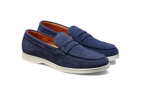 Santiago - Navy Suede White Sole