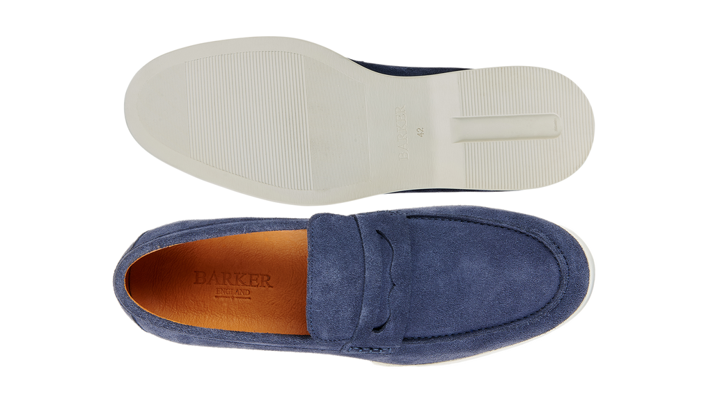 Santiago - Navy Suede White Sole