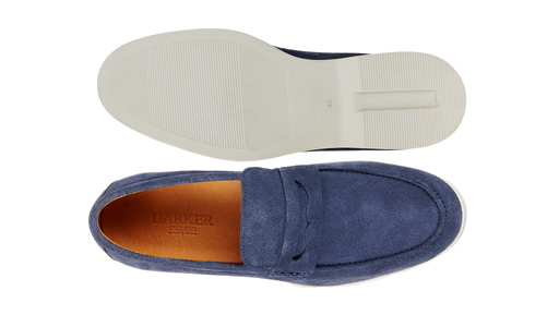 Santiago - Pelle scamosciata blu navy Suola bianca