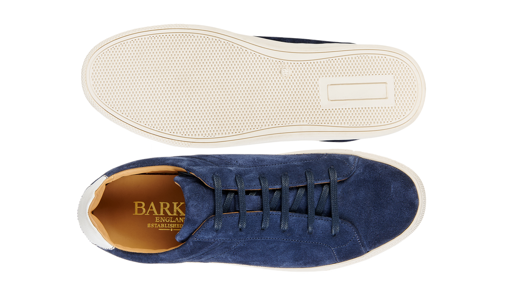 Skylar - Pelle scamosciata blu navy bianco