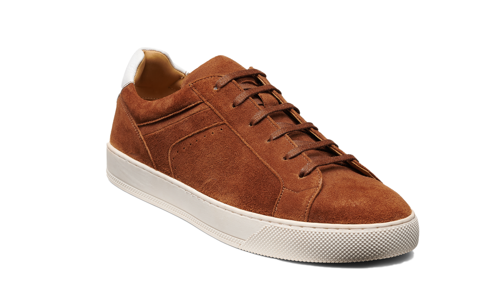 Skylar - Camel Suede White Tab