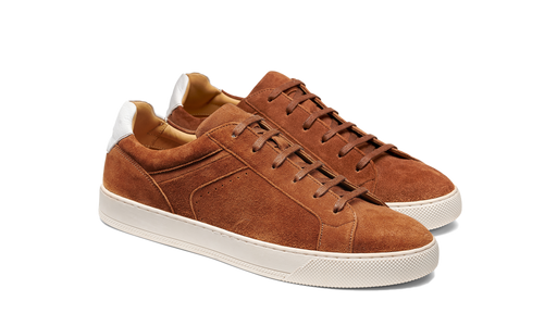 Skylar - Camel Suede White Tab