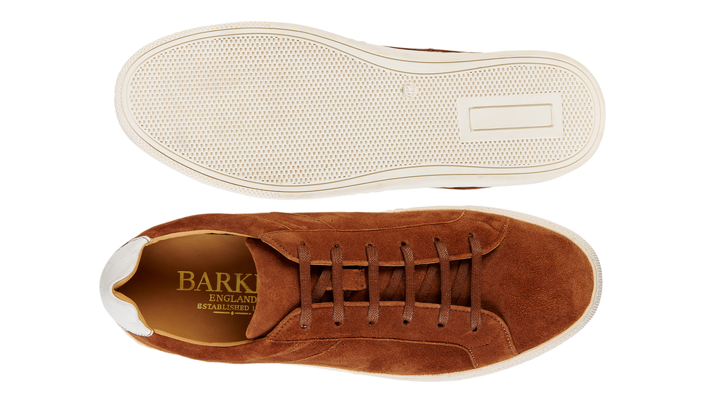 Skylar - Camel Suede White Tab