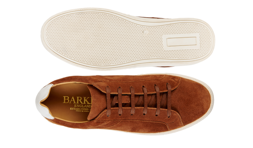 Skylar - Camel Suede White Tab