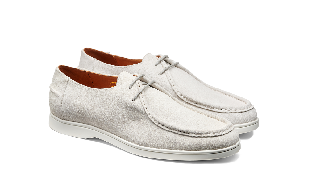 Vigo - White Suede White Sole