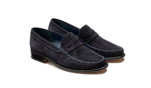 William - Pelle scamosciata blu scuro