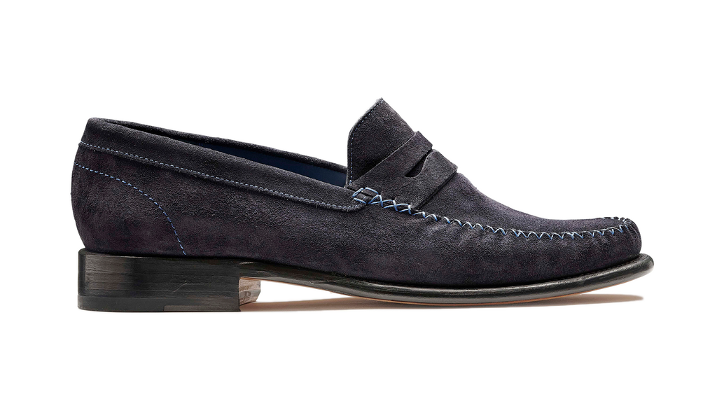 William - Pelle scamosciata blu scuro