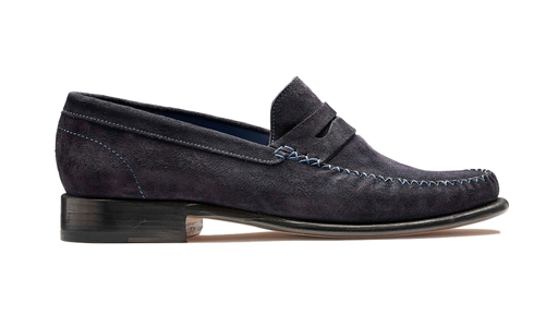 William - Pelle scamosciata blu scuro