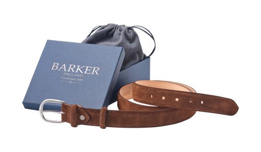 Zwykły pasek - kasztanowy zamsz