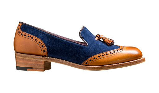 Amber - Cedar Calf / Blue Suede