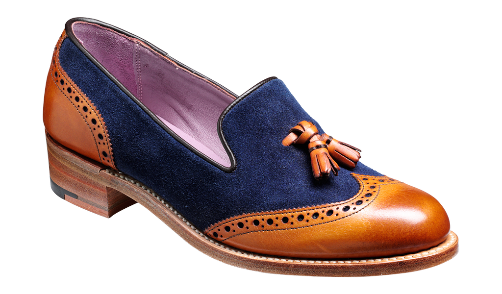 Amber - Cedar Calf / Blue Suede