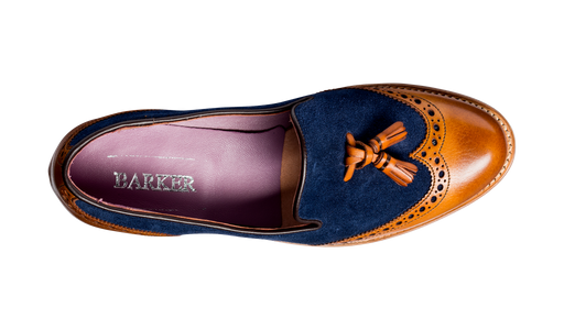 Amber - Cedar Calf / Blue Suede