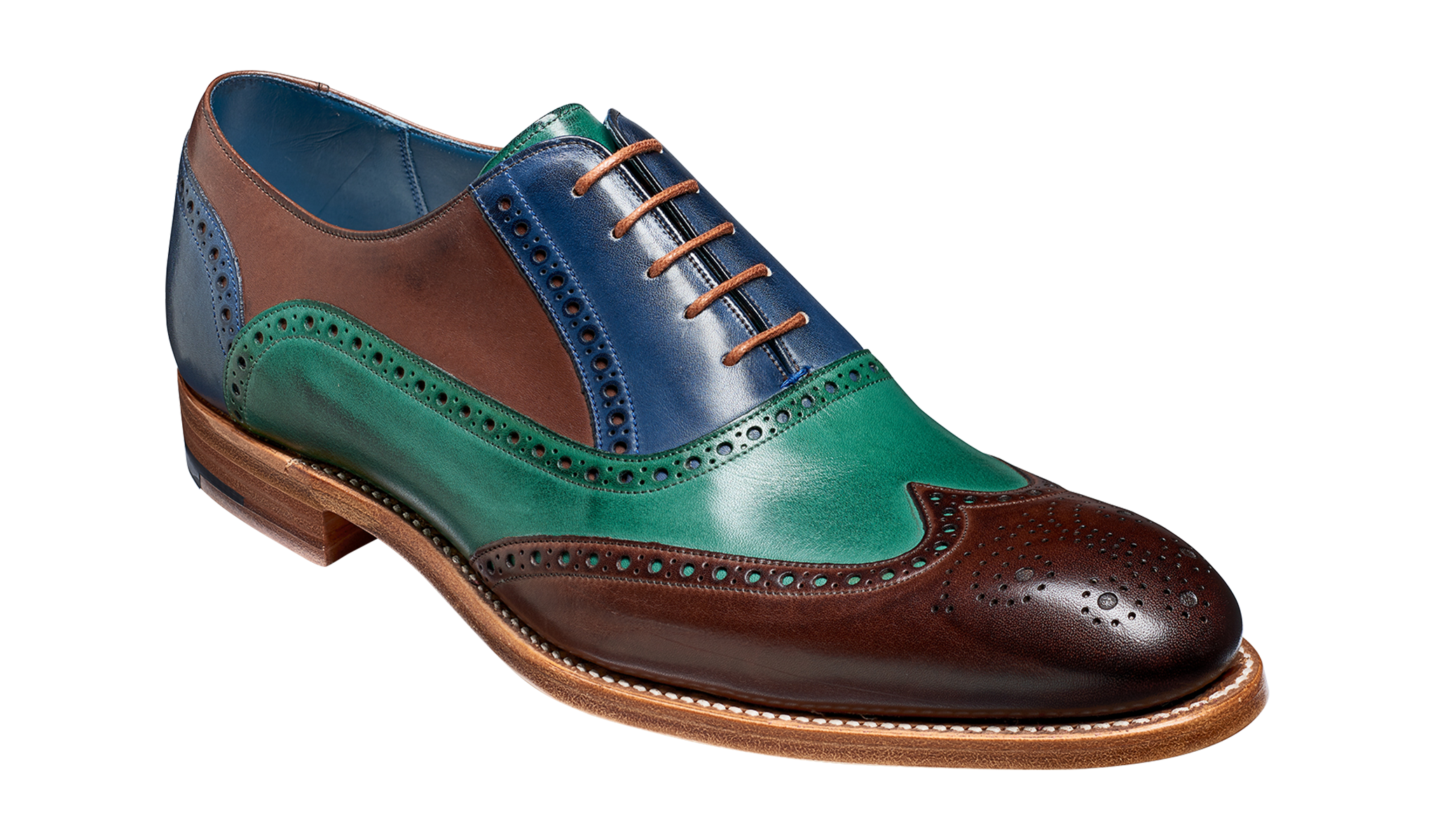 Valiant Multi - Ebony / Green / Blue | Mens Oxford Brogue