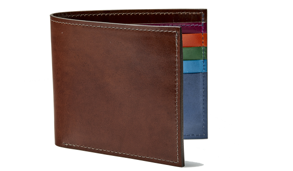 Bifold Wallet Multi Stripe - Ebenholz Handbemalt
